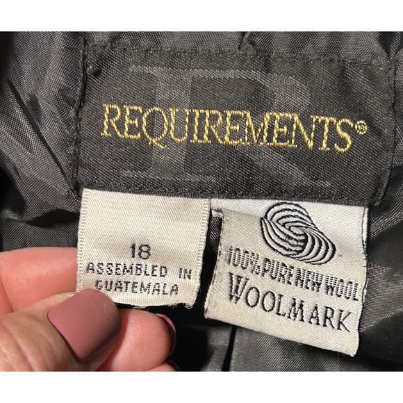 Requirements Pure New Wool One Button Black Jacket 18 - Picture 6 of 6